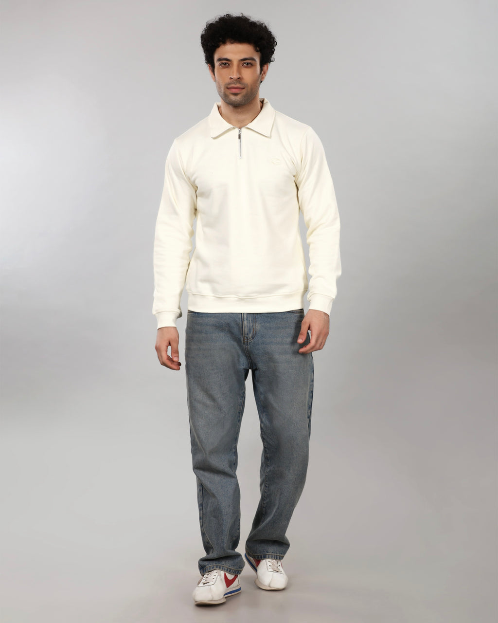 BONE WHITE QUARTER ZIP