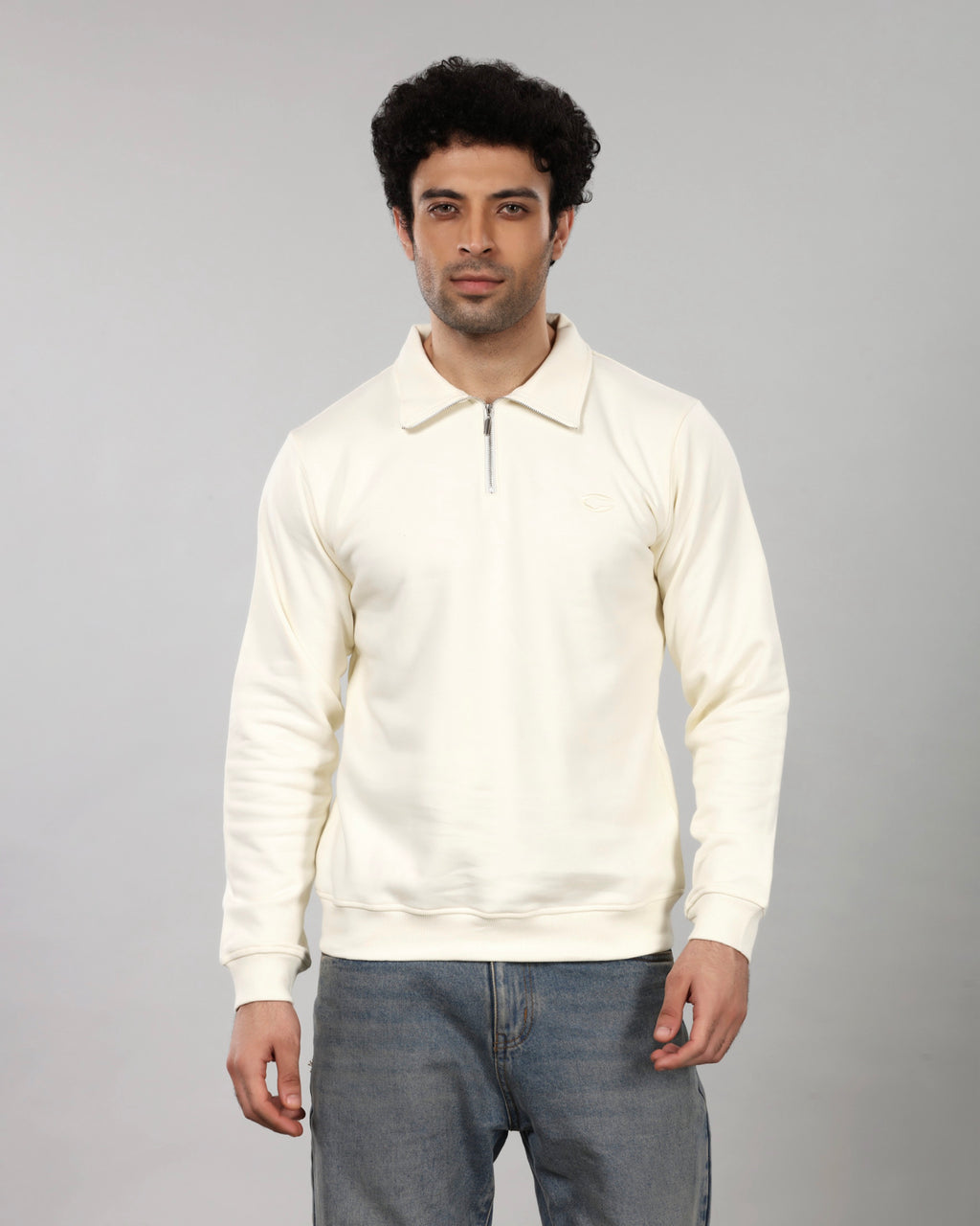 BONE WHITE QUARTER ZIP
