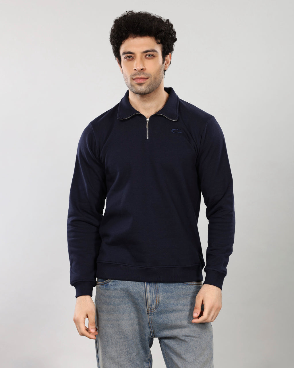 NAVY QUARTER ZIP